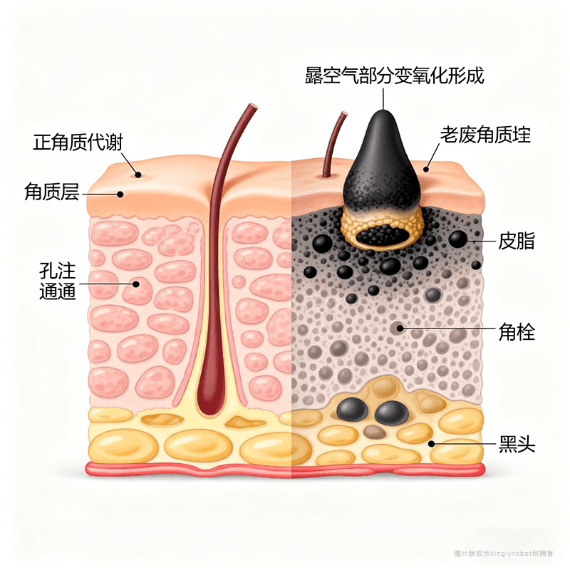 黑头与角质堆积的关系