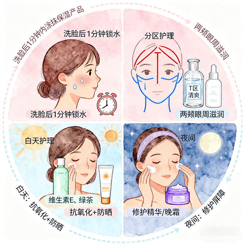 日常保湿重点步骤
